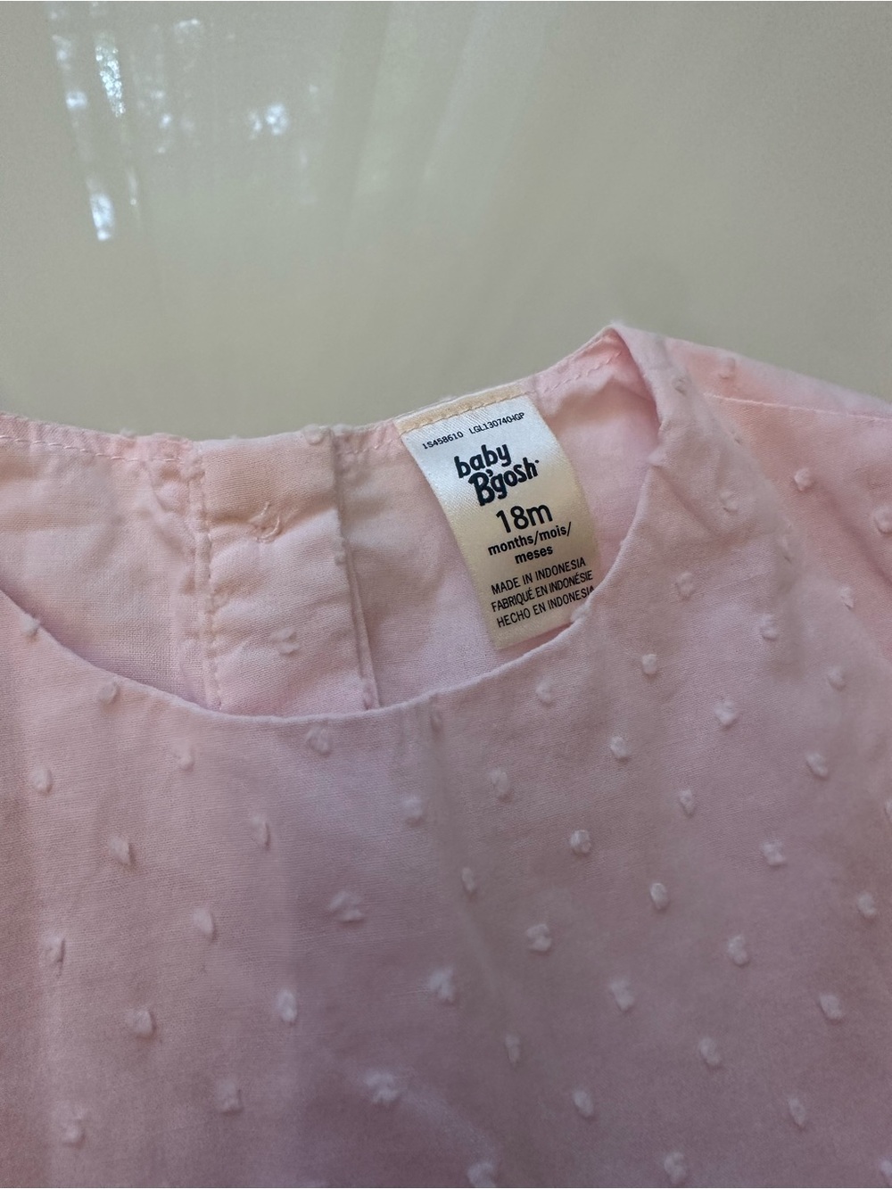Baby B'Gosh Pink Textured Dot Short-Sleeve Top - 18M